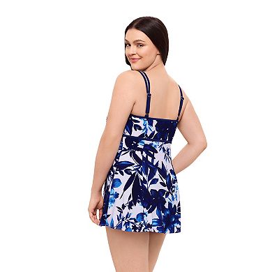 Women's Great Lengths Bow Princess Seam Swimdress One-Piece Swimsuit