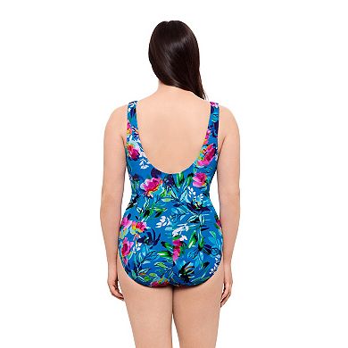 Women's Great Lengths Dreamy Island Ruffle Front Surplice One Piece Swimsuit