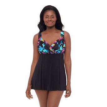 Women's Great Lengths Harmony Draped Crossover One Piece Swimdress Swimsuit