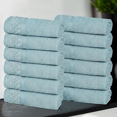 Superior 12-pc. Lodie Cotton Jacquard Solid and Two-Toned Face Towel/Washcloth Set