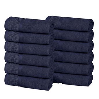Superior Modern Cotton 12 pc Solid Medium Weight Face Towel Set