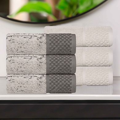 Superior 6-pc. Lodie Cotton Jacquard Solid and Two-Toned Hand Towel Set