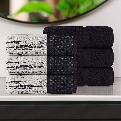 Superior 6-pc. Lodie Cotton Jacquard Solid and Two-Toned Hand Towel Set