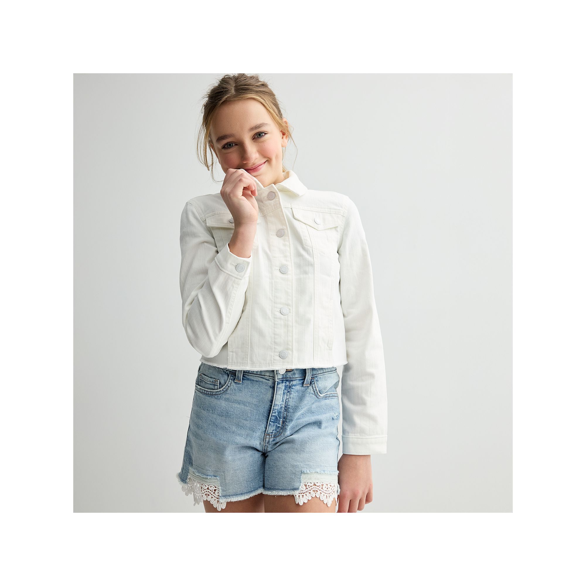 Girls 6-20 SO® Essential Denim Jacket in Regular and Plus Size, Girls, Si
