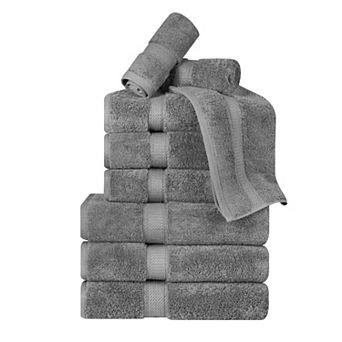 Superior 9 pc Egyptian Cotton Heavyweight Solid Plush Towel Set