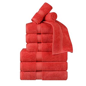 Superior 9 pc Egyptian Cotton Heavyweight Solid Plush Towel Set