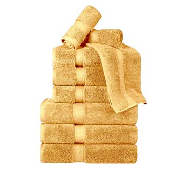 Superior 9 pc Egyptian Cotton Heavyweight Solid Plush Towel Set