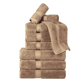 Superior 9 pc Egyptian Cotton Heavyweight Solid Plush Towel Set