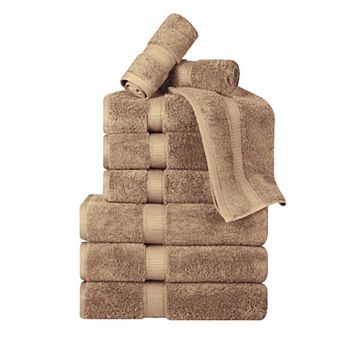 Superior 9 pc Egyptian Cotton Heavyweight Solid Plush Towel Set