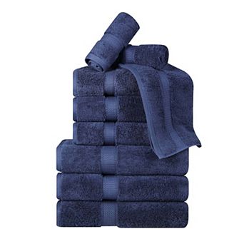Superior 9 pc Egyptian Cotton Heavyweight Solid Plush Towel Set