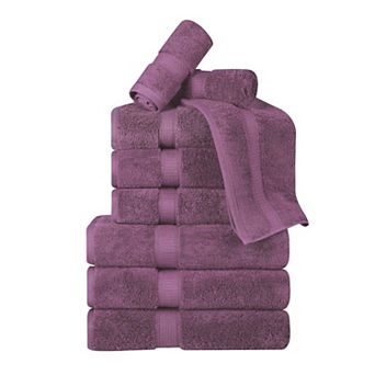 Superior 9 pc Egyptian Cotton Heavyweight Solid Plush Towel Set