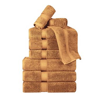 Superior 9 pc Egyptian Cotton Heavyweight Solid Plush Towel Set