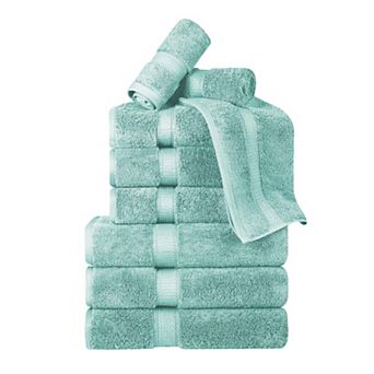Superior 9 pc Egyptian Cotton Heavyweight Solid Plush Towel Set