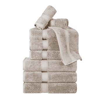 Superior 9 pc Egyptian Cotton Heavyweight Solid Plush Towel Set