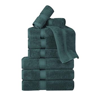 Superior 9 pc Egyptian Cotton Heavyweight Solid Plush Towel Set