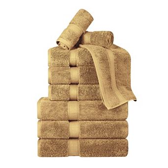 Superior 9 pc Egyptian Cotton Heavyweight Solid Plush Towel Set