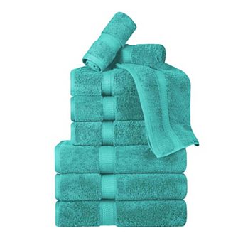 Superior 9 pc Egyptian Cotton Heavyweight Solid Plush Towel Set