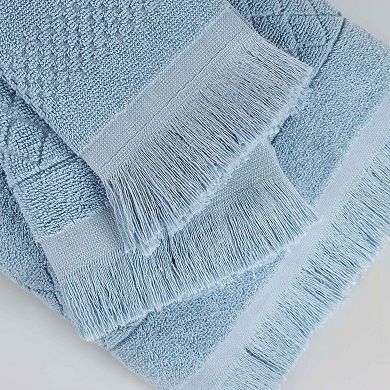 Superior 12 pc Rolla Cotton Geometric Jacquard Plush Soft Absorbent Towel Set