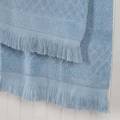 Superior 12 pc Rolla Cotton Geometric Jacquard Plush Soft Absorbent Towel Set