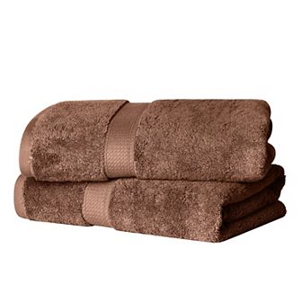 Superior 2 pc Egyptian Cotton Heavyweight Solid Plush Bath Towel Set