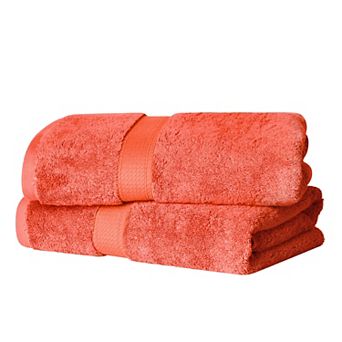 Superior 2 pc Egyptian Cotton Heavyweight Solid Plush Bath Towel Set
