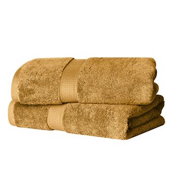 Superior 2 pc Egyptian Cotton Heavyweight Solid Plush Bath Towel Set