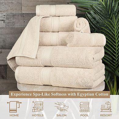 Superior 4-pc. Egyptian Cotton Heavyweight Solid Plush Bath Towel Set