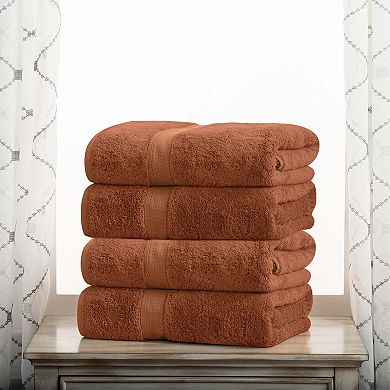 Superior 4-pc. Egyptian Cotton Heavyweight Solid Plush Bath Towel Set