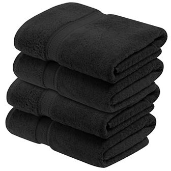 Superior 4 pc Egyptian Cotton Heavyweight Solid Plush Bath Towel Set