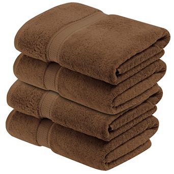 Superior 4 pc Egyptian Cotton Heavyweight Solid Plush Bath Towel Set