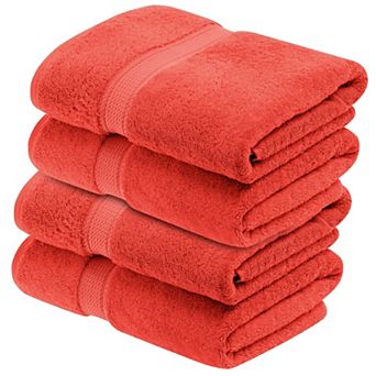 Superior 4 pc Egyptian Cotton Heavyweight Solid Plush Bath Towel Set