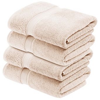 Superior 4 pc Egyptian Cotton Heavyweight Solid Plush Bath Towel Set