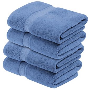 Superior 4 pc Egyptian Cotton Heavyweight Solid Plush Bath Towel Set