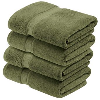 Superior 4 pc Egyptian Cotton Heavyweight Solid Plush Bath Towel Set
