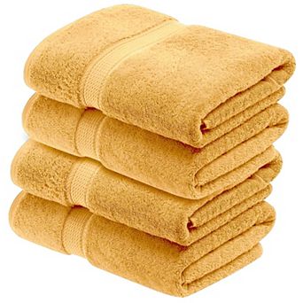 Superior 4 pc Egyptian Cotton Heavyweight Solid Plush Bath Towel Set