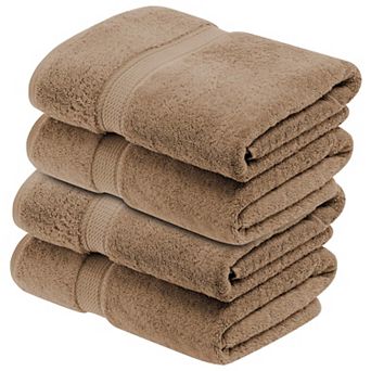 Superior 4 pc Egyptian Cotton Heavyweight Solid Plush Bath Towel Set