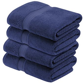 Superior 4 pc Egyptian Cotton Heavyweight Solid Plush Bath Towel Set