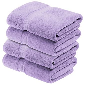 Superior 4 pc Egyptian Cotton Heavyweight Solid Plush Bath Towel Set