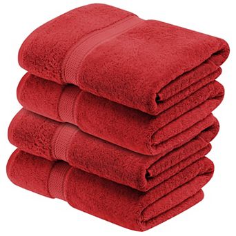 Superior 4 pc Egyptian Cotton Heavyweight Solid Plush Bath Towel Set