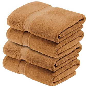 Superior 4 pc Egyptian Cotton Heavyweight Solid Plush Bath Towel Set