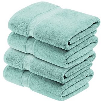 Superior 4 pc Egyptian Cotton Heavyweight Solid Plush Bath Towel Set