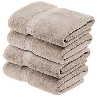 Superior 4 pc Egyptian Cotton Heavyweight Solid Plush Bath Towel Set