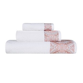 Superior 3 pc Medallion Cotton Jacquard Textured Towel Set
