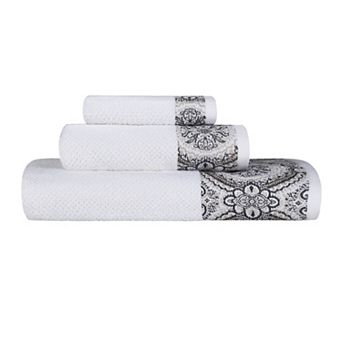 Superior 3 pc Medallion Cotton Jacquard Textured Towel Set