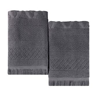 SUPERIOR 2 pc Rolla Cotton Geometric Jacquard Plush Absorbent Bath Sheet Set