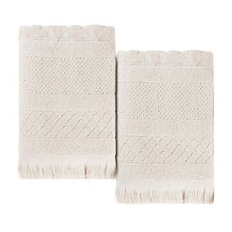 SUPERIOR 2 pc Rolla Cotton Geometric Jacquard Plush Absorbent Bath Sheet Set