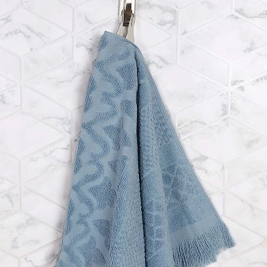 SUPERIOR 12-Piece Rolla Cotton Geometric Jacquard Plush Absorbent Towel Set