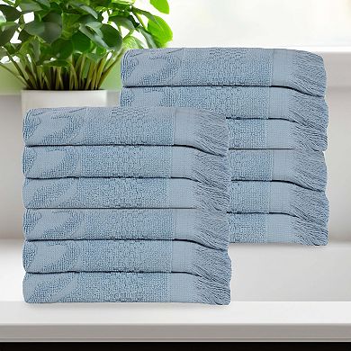 SUPERIOR 12-Piece Rolla Cotton Geometric Jacquard Plush Absorbent Towel Set