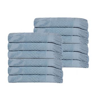 SUPERIOR 12 pc Rolla Cotton Geometric Jacquard Plush Absorbent Towel Set