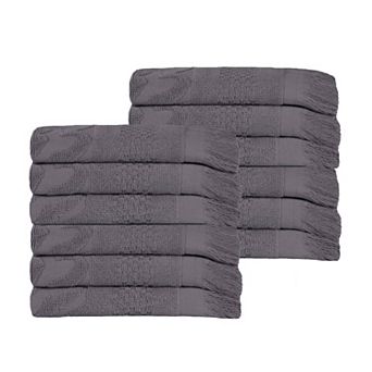 SUPERIOR 12 pc Rolla Cotton Geometric Jacquard Plush Absorbent Towel Set